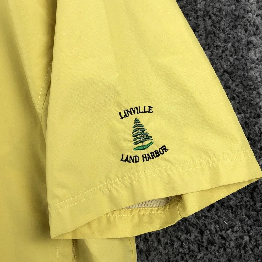 Monterey‎ Club Jacket Mens Large Yellow Short Sleeve Golf Windbreaker Pullover